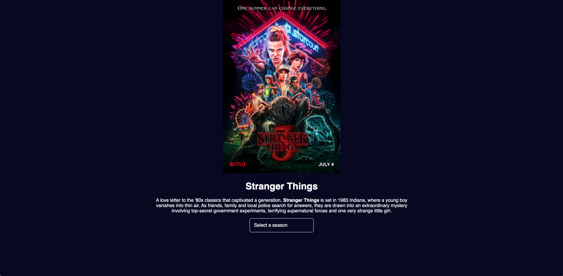 stranger things episode summary app